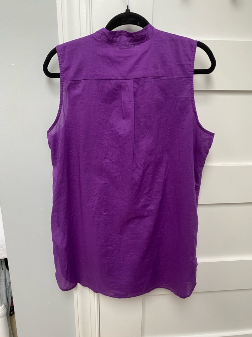 Michael Kors Cotton purple lightweight sleeveless tunic blouse, womans latge - Picture 3 of 8